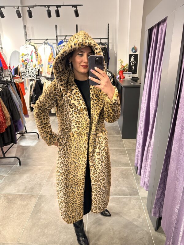 LEOPAR DESENLİ UZUN KÜRK - Görsel 5