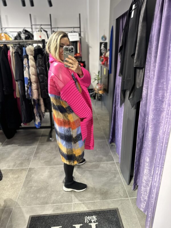PEMBE TASARIM KEÇE TRİKO KABAN - Görsel 2