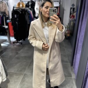 KREM KOL DÜĞMELİ UZUN KABAN