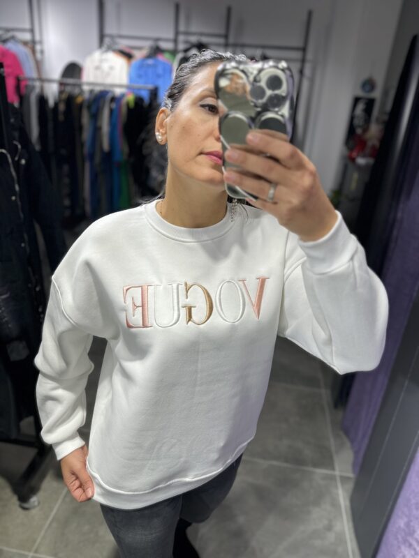 BEYAZ VOGUE ŞARDONLU SWEAT - Görsel 5