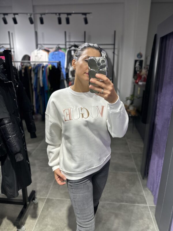 BEYAZ VOGUE ŞARDONLU SWEAT - Görsel 2