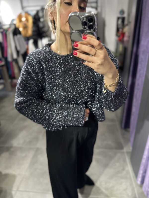 GRİ SİMLİ CROP KAZAK