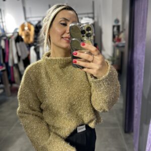 GOLD SİMLİ CROP KAZAK