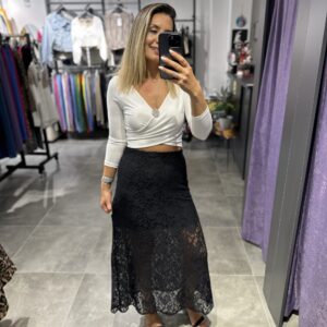 SİYAH İÇ KISA DANTELLİ ETEK