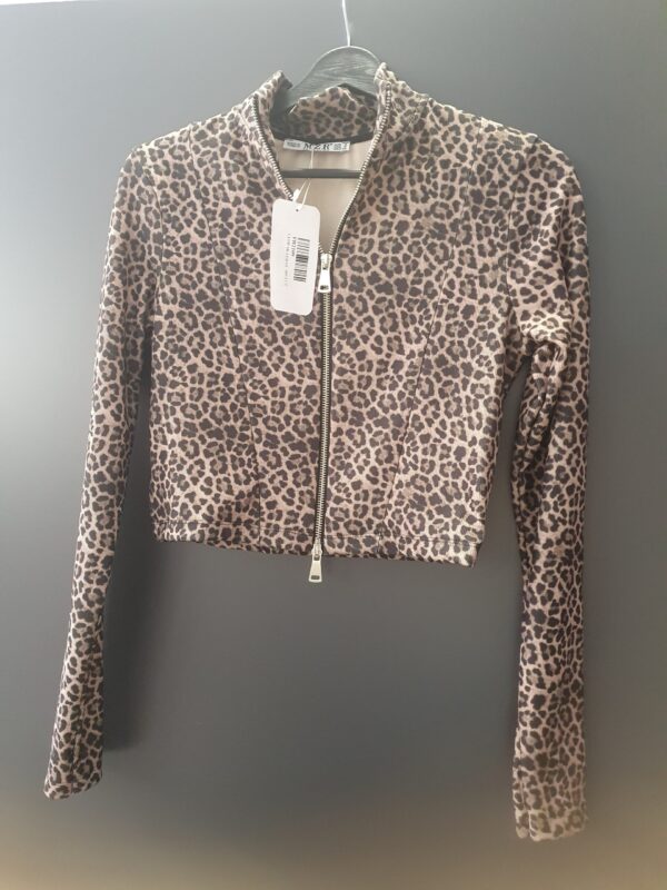 LEOPAR FERMUARLI UZN. KOL. KISA SWEAT - Görsel 10