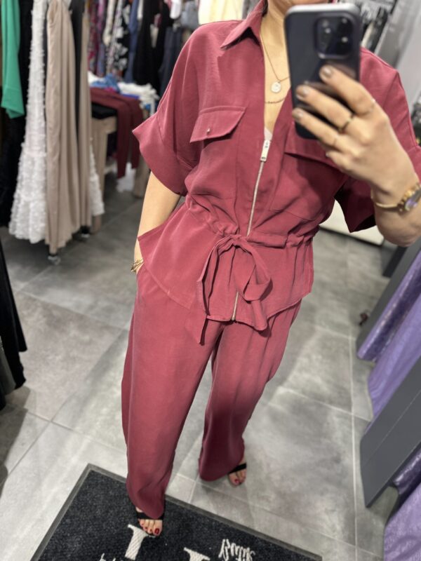 BORDO BEL BÜZGÜLÜ CEKET PNT TAKIM - Görsel 6
