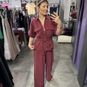 BORDO BEL BÜZGÜLÜ CEKET PNT TAKIM