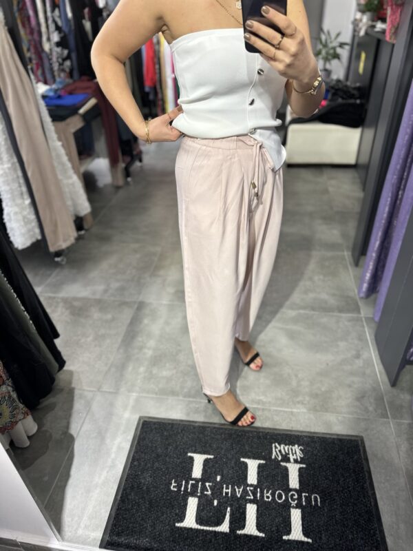 PUDRA BEL LASTİKLİ JOGGER PANTOLON - Görsel 3