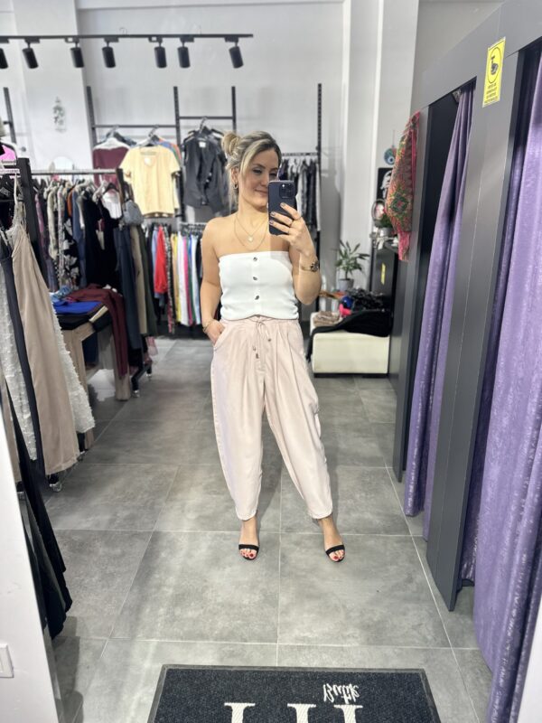 PUDRA BEL LASTİKLİ JOGGER PANTOLON - Görsel 2