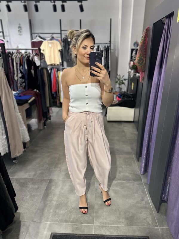 PUDRA BEL LASTİKLİ JOGGER PANTOLON - Görsel 5