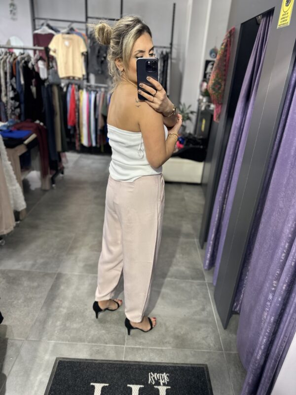 PUDRA BEL LASTİKLİ JOGGER PANTOLON - Görsel 4