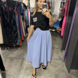 LİLA BELİ LASTİKLİ KLOŞ ETEK