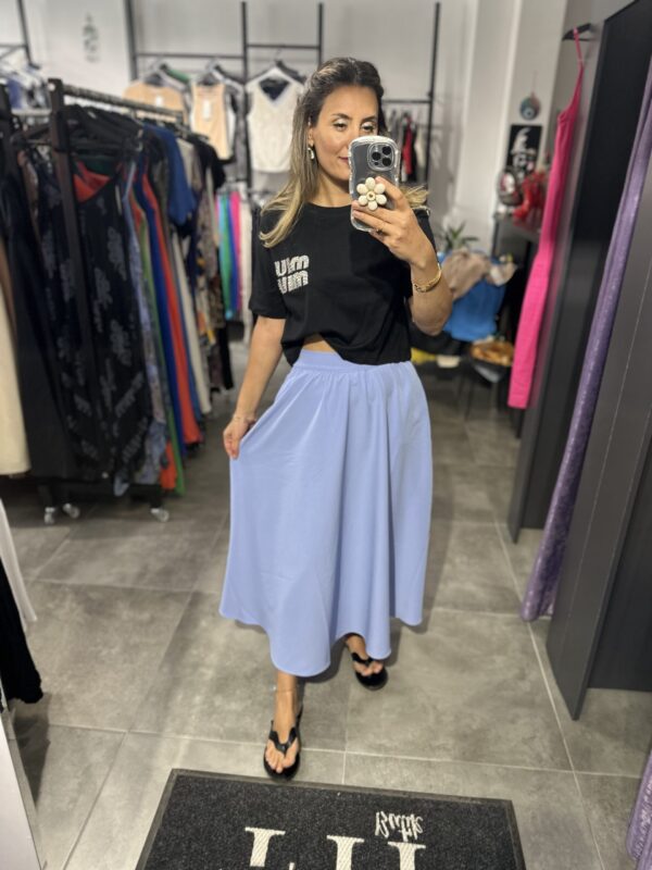 LİLA BELİ LASTİKLİ KLOŞ ETEK