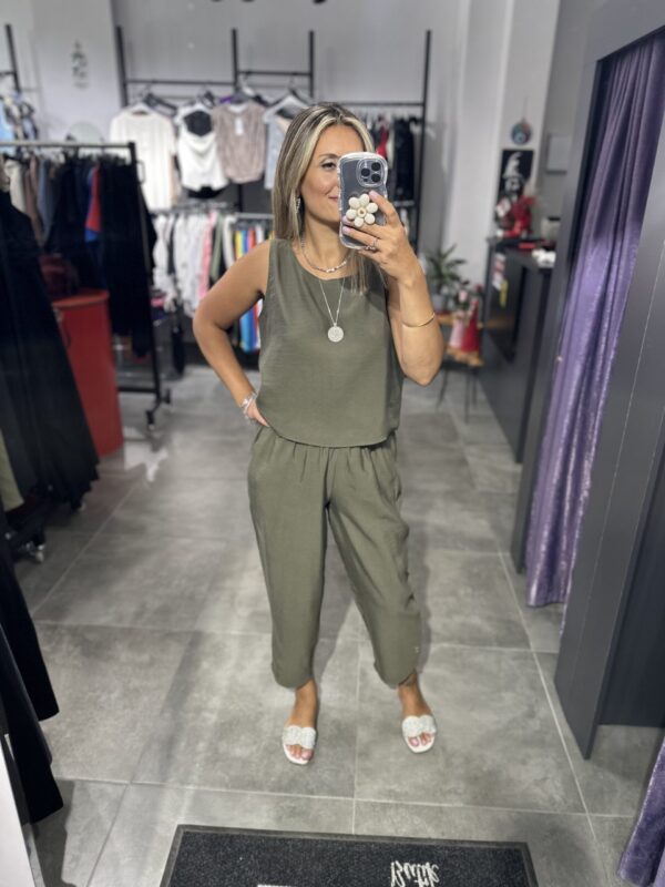 HAKİ TENSEL PANTOLON BLUZ TAKIM - Görsel 5