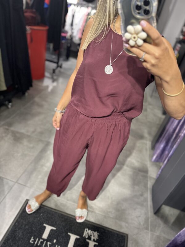BORDO TENSEL PANTOLON BLUZ TAKIM