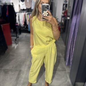 SARI TENSEL PANTOLON BLUZ TAKIM