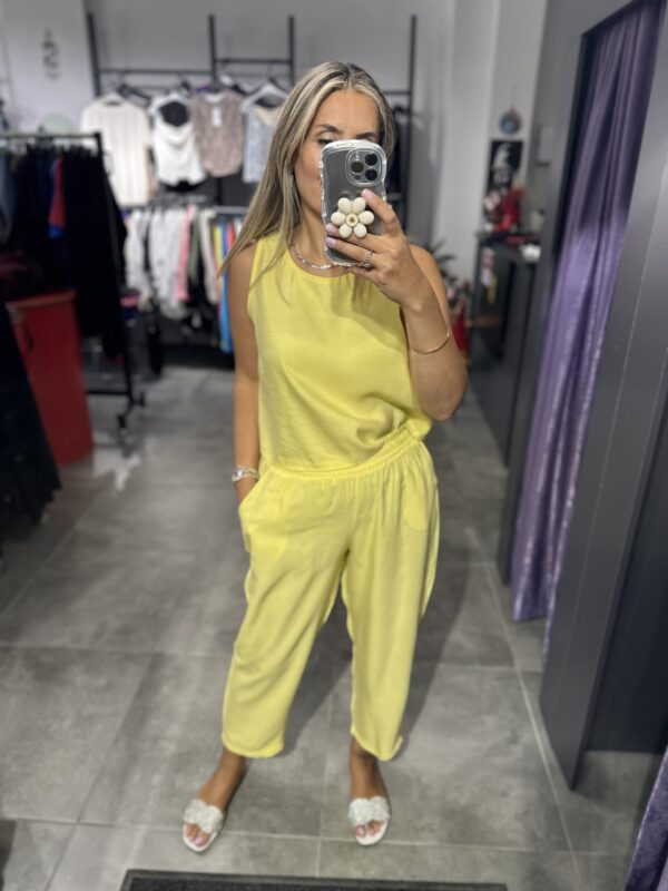 SARI TENSEL PANTOLON BLUZ TAKIM