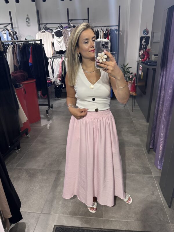 PEMBE BEL LASTİKLİ ETEK - Görsel 3