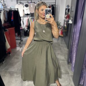 YEŞİL TENSEL ETEKLİ İKİLİ TAKIM